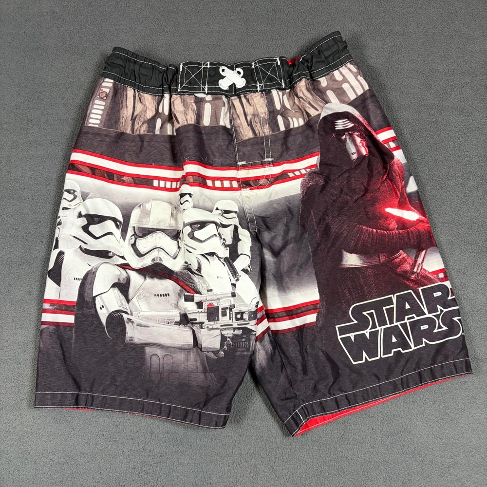 Star Wars Swim Trunks Boys Size S Black Kylo Ren Stormtrooper Graphic Shorts